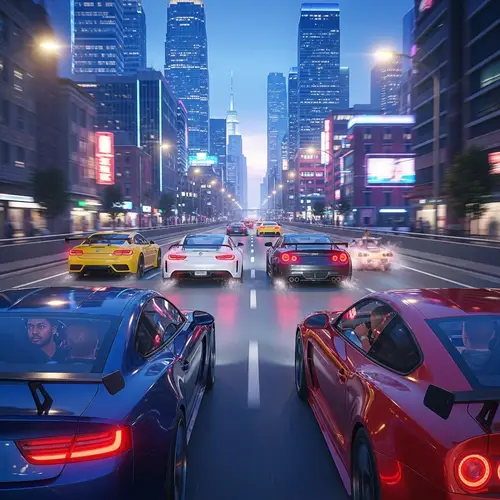 High-Speed Street Racing in Urban Paradise