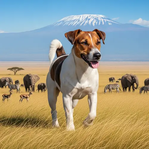Enormous Jack Russell Terrier in the African Savanna