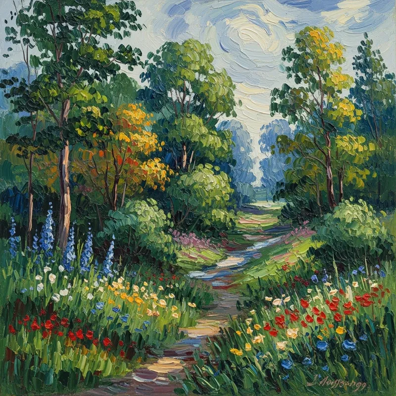 Rich Nature Scene - Impressionistic Painting