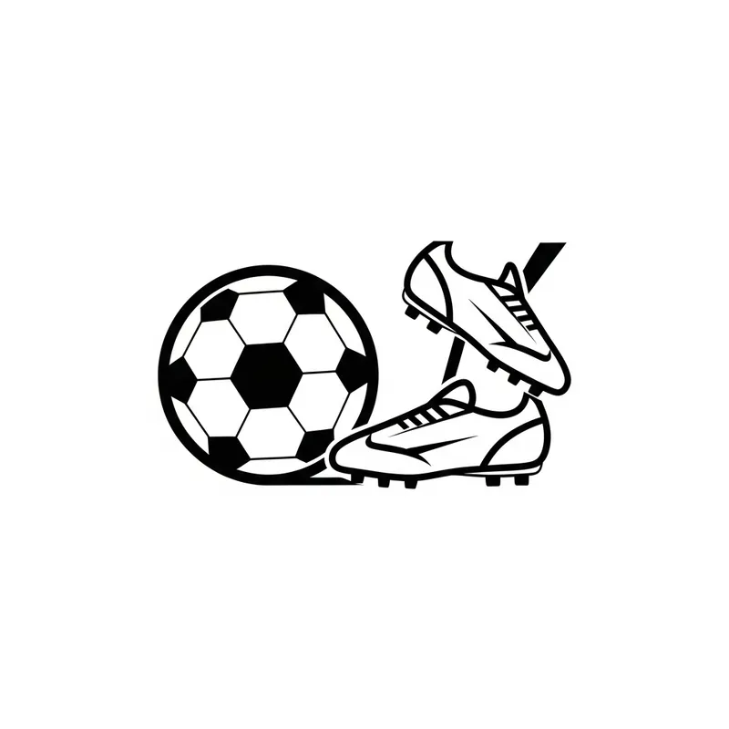 Soccer Shoes and Ball Logo | Minimalist Black White Design Soccer Shoes and Ball Logo | Minimalist Black White Design