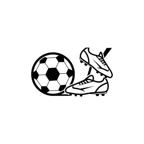 Minimalist Soccer Logo in Black and White Colors
