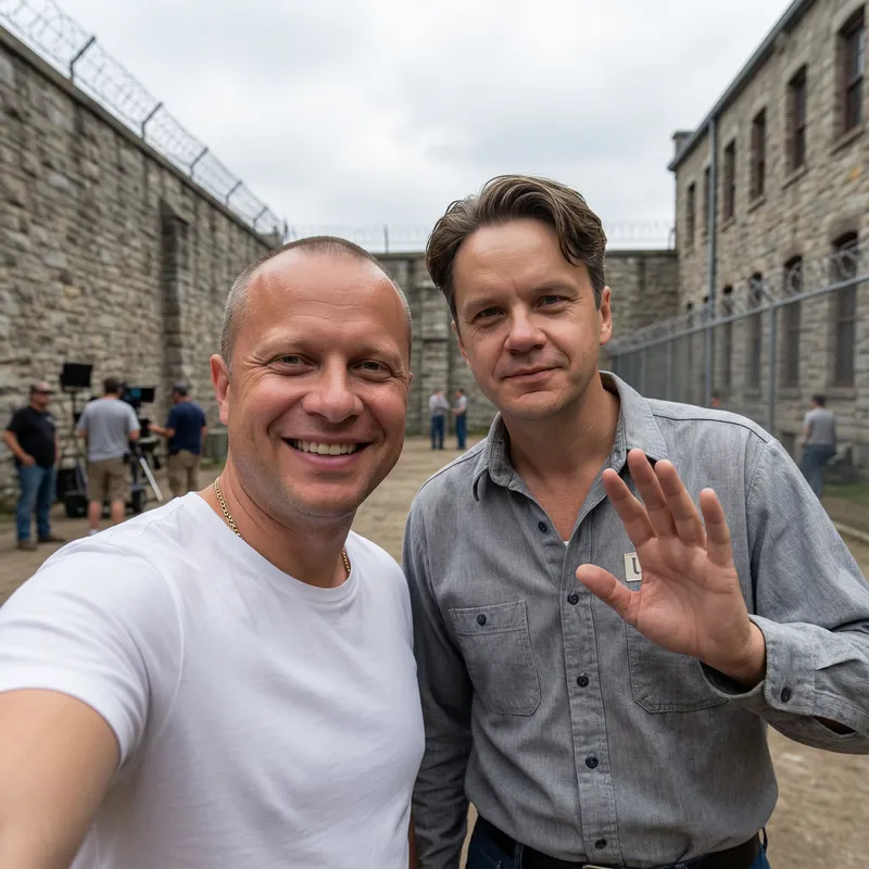 Candid Selfie with Andy Dufresne on Shawshank Set