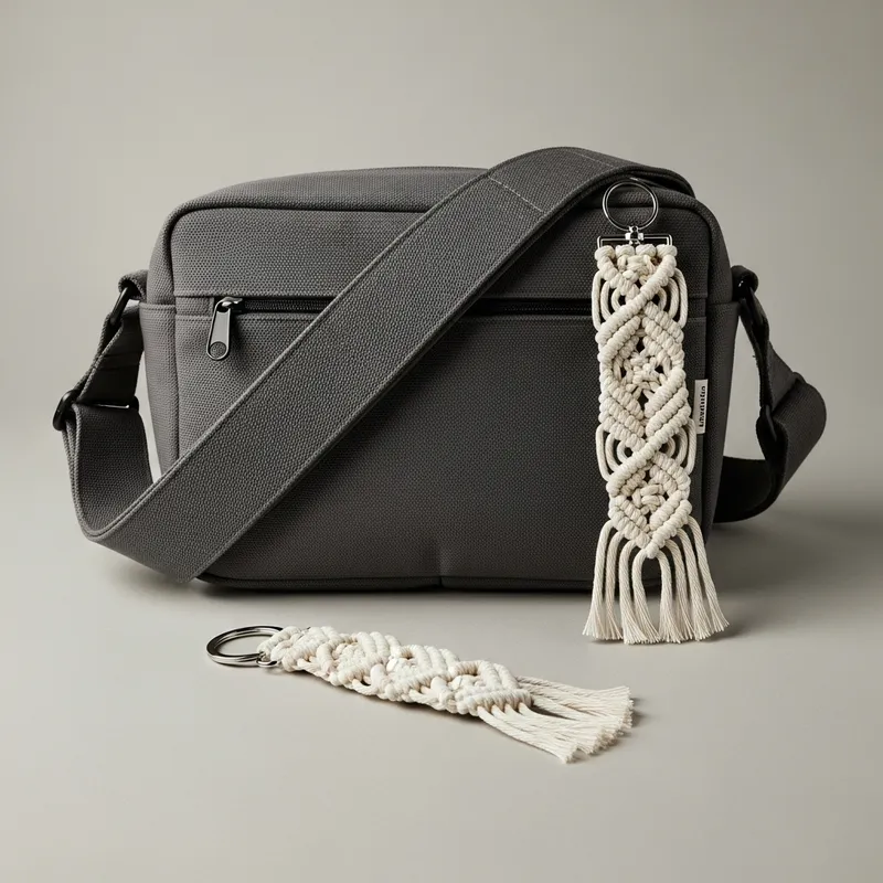 Stylish Body Bag with Macrame Key Chain