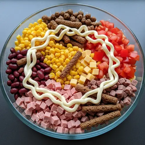 Delicious Glass Bowl Salad with Diced Ingredients