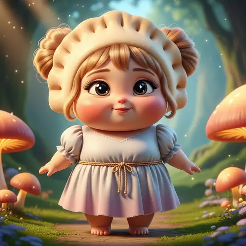 Fantastical Female Character: Dumpling Body & Cute Pokemon-like Face
