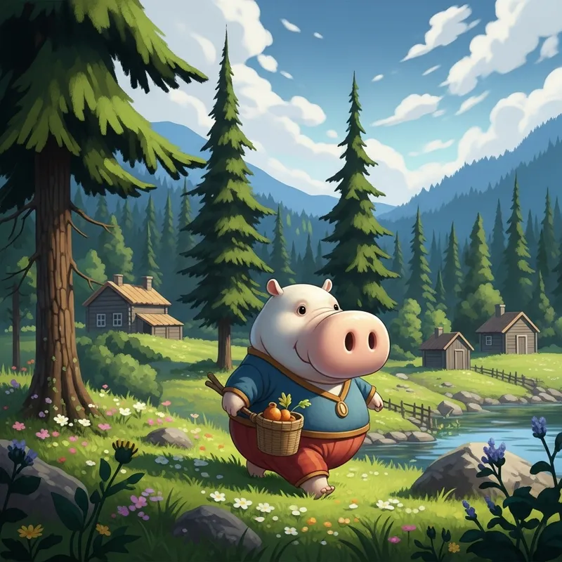 Moomin Cartoon | Charming Scandinavian Forest Scene