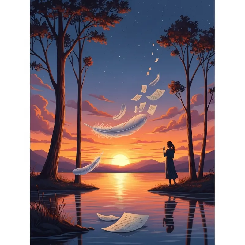 Mystical Sunset Scene with Ethereal Transformation | Dali Inspire Mystical Sunset Scene with Ethereal Transformation | Dali Inspire