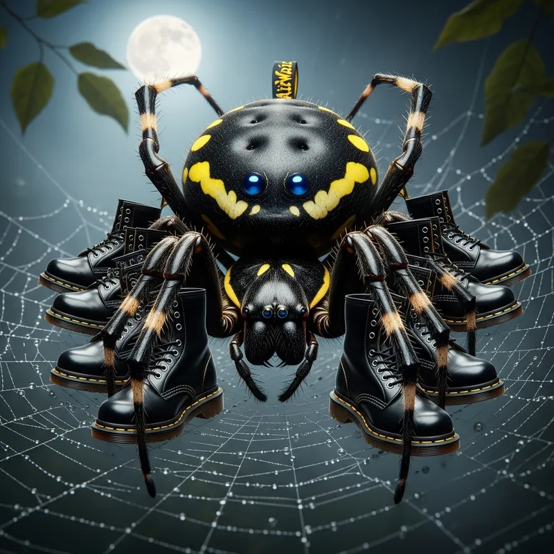 Spider in Dr. Martens Boots