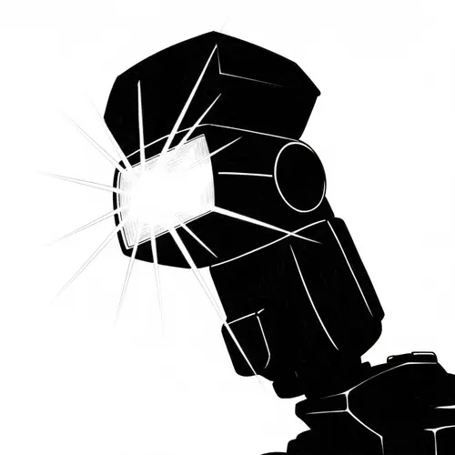 Silhouetted Camera Flash Drawing