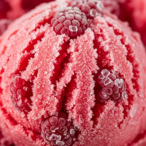 Raspberry Sorbet Texture: Crystalline Structure & Delicate Color