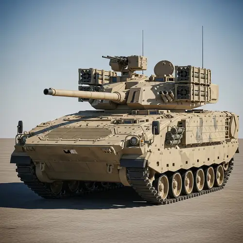Infantry Fighting Vehicle with Half-Tracked Chassis and Turret