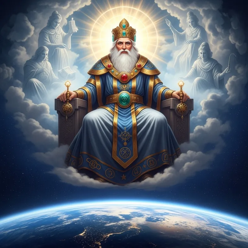 Supreme Divine Being in Radiant Setting