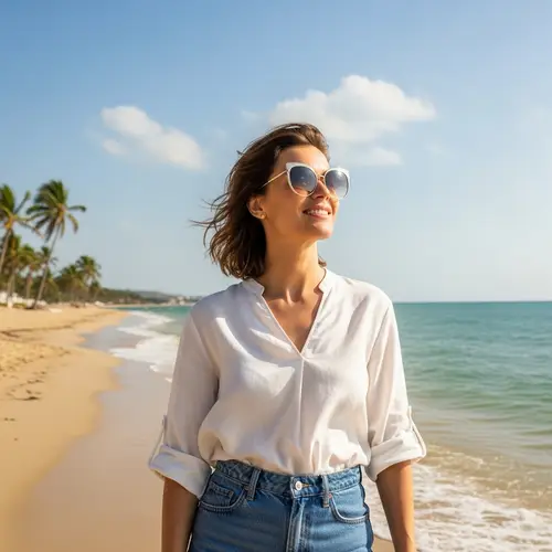 Stylish Summer Outfit: Shorts & Blouse | Beach Day Look