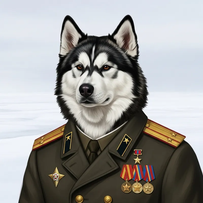 Russian Dog Soldier in Uniform | Heroic Canine Fighter