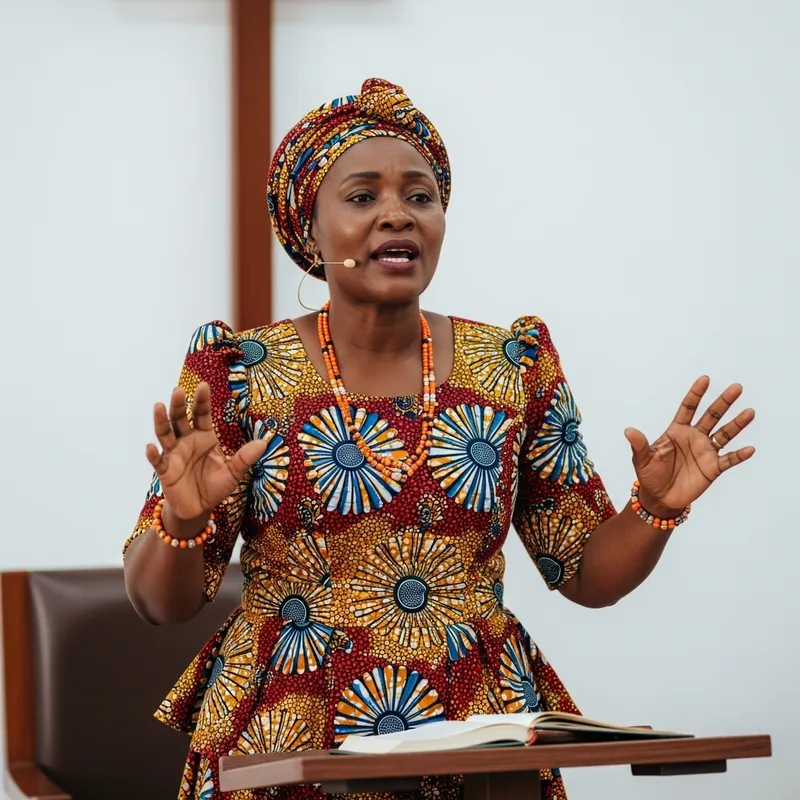 African Woman Preaching: Inspiring Sermon & Passionate Conviction