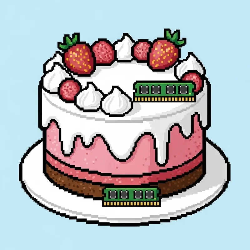 Vibrant Pixel Art Cake - Retro Gaming 8-Bit Aesthetic Vibrant Pixel Art Cake - Retro Gaming 8-Bit Aesthetic