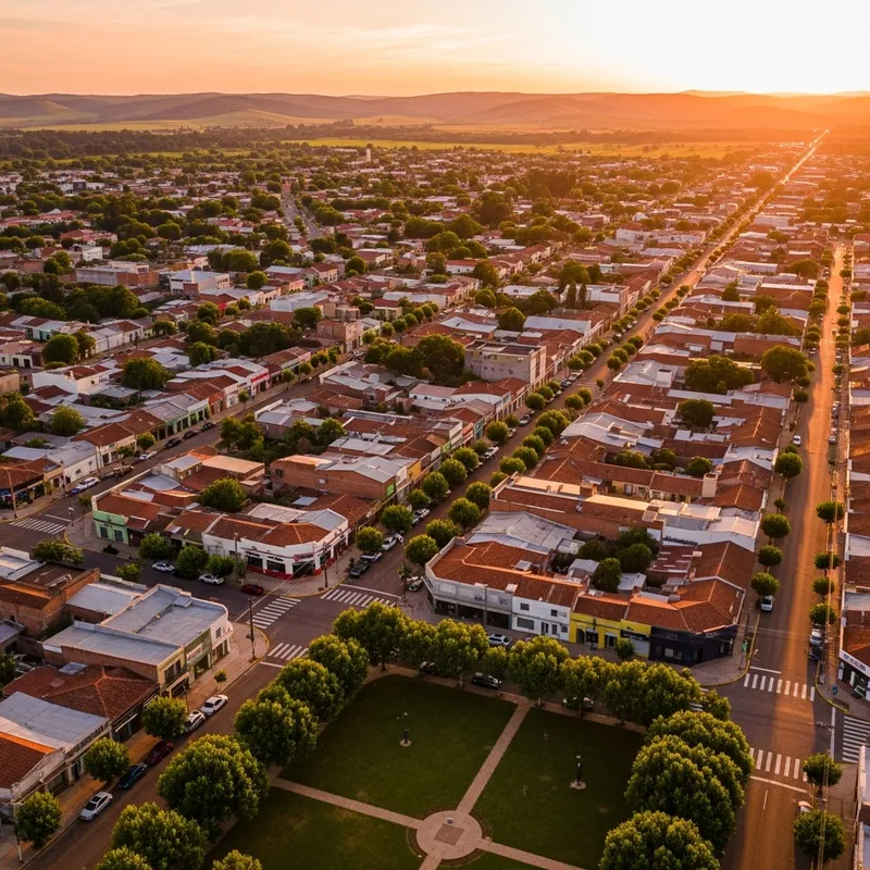 Nicolas Romero Town | Aerial View at Sunset Over Unique Businesses