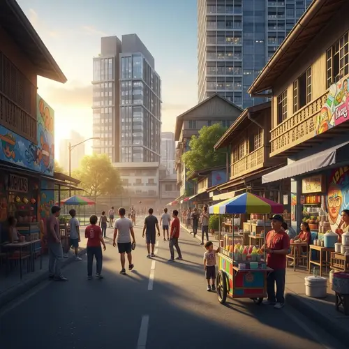 Lively Scene in Modern Filipino Society | Street Activities