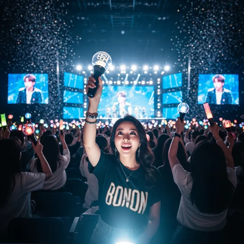 Korean Woman Enjoys BTS Concert