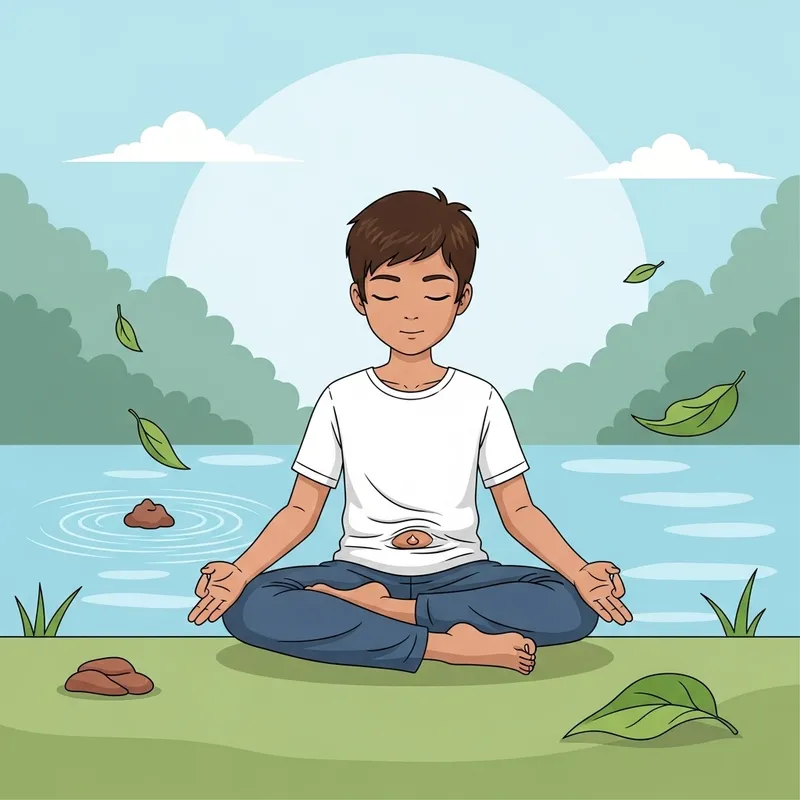 Meditation for Navel Energy: South Asian Boy's Focus