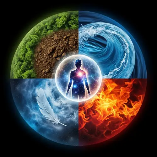 The Four Elements: Earth, Water, Fire, Air & Spirit
