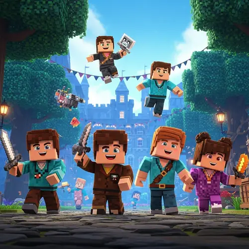 Dynamic Blocky Digital Movie Scene | Engaging Characters in Sandbox Style