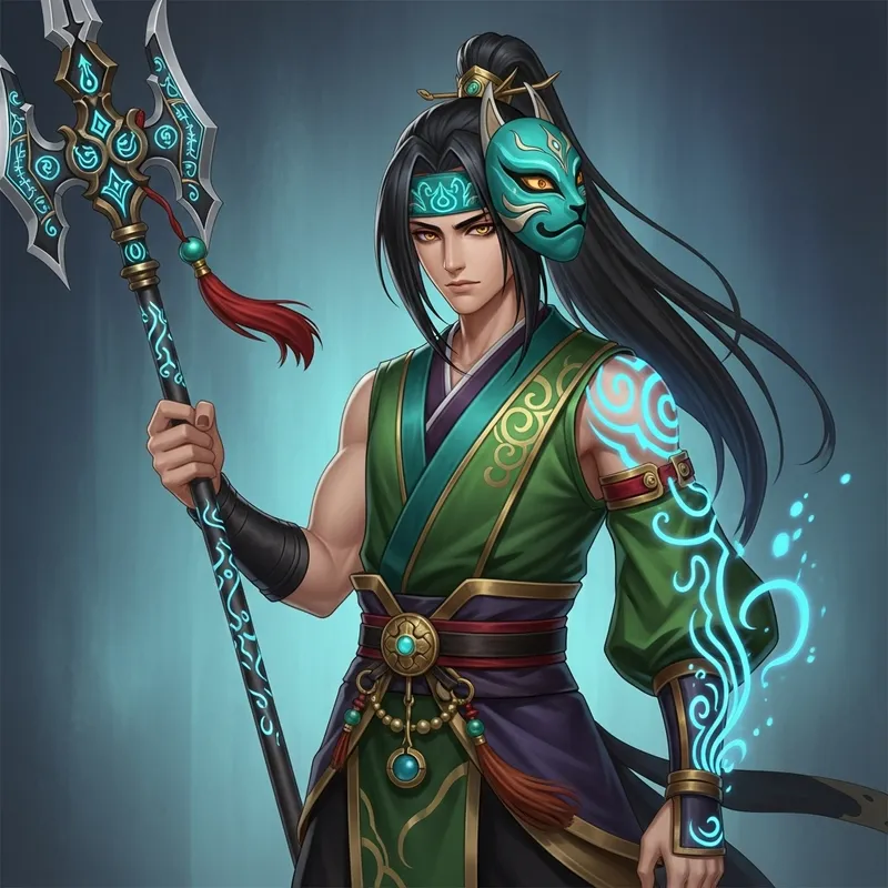 Xiao - Fantasy Character with Mystical Polearm Weapon