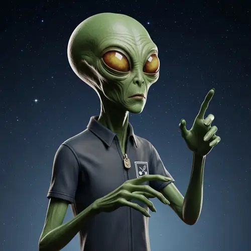 Extraterrestrial Alien with Almond-Shaped Eyes in Star-filled Cosmos