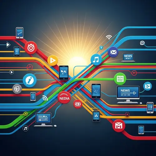 Digital Media Concept: Streaming, Social Media, News & Blogs