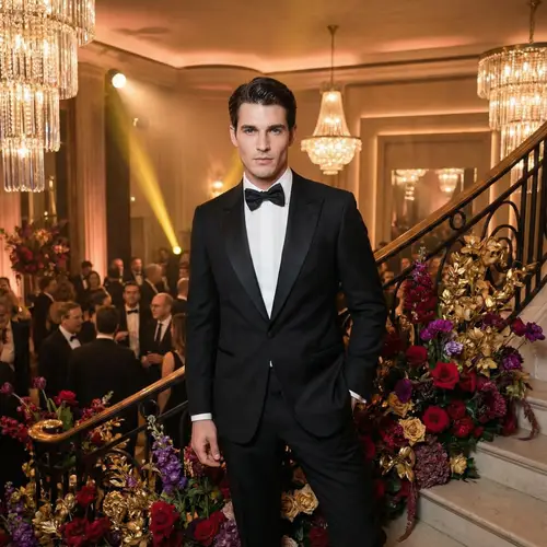 Dazzling Male Model at the Opulent Met Gala