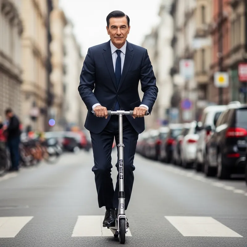 Xavier García Albiol Riding Scooter | Urban Mobility & Joy Xavier García Albiol Riding Scooter | Urban Mobility & Joy
