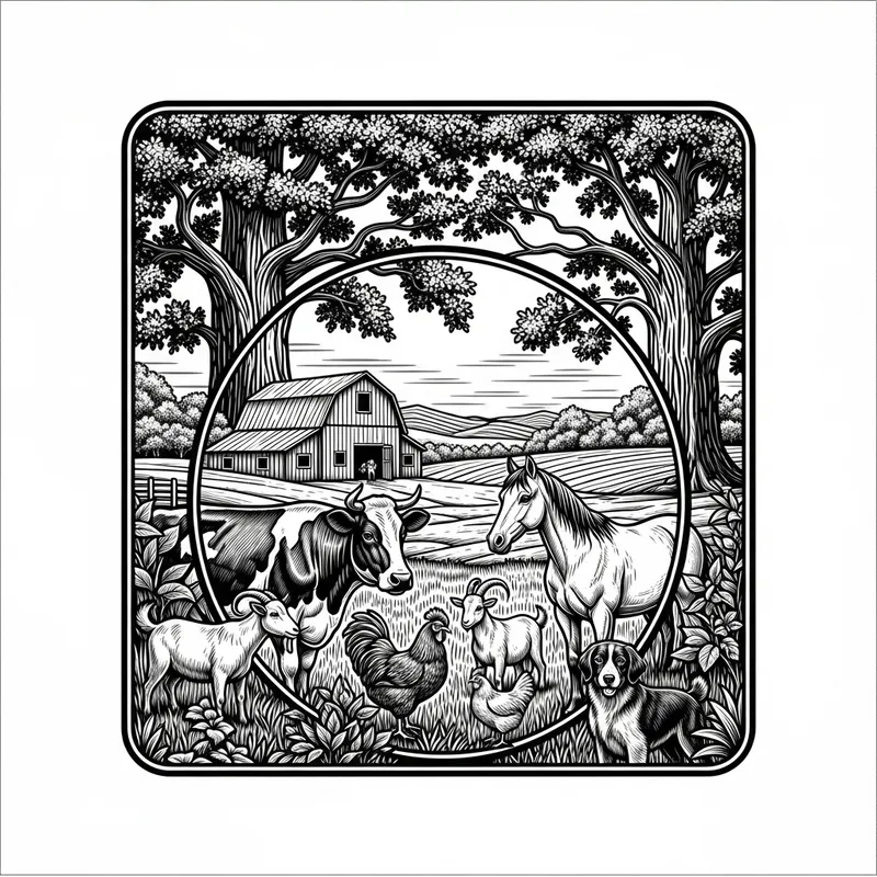 Vintage Farm Logo Design for T-Shirts