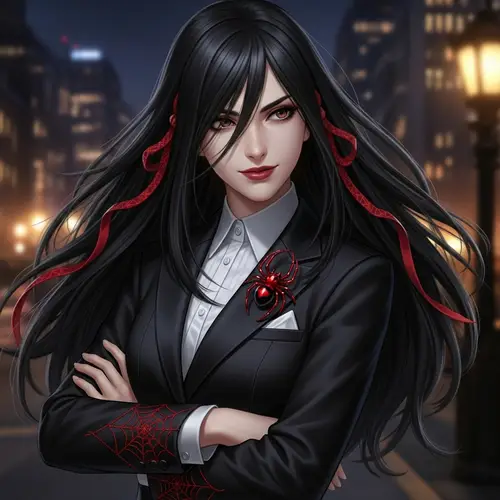 Kurumi Tokisaki Black Widow Suit - Mysterious Woman in Sleek Attire