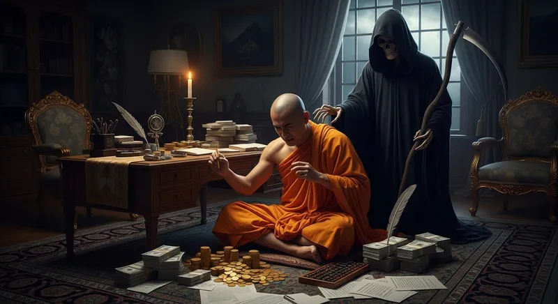 Buddhist Learner Ignorant of Impending Death Risks Life for Wealth and Status