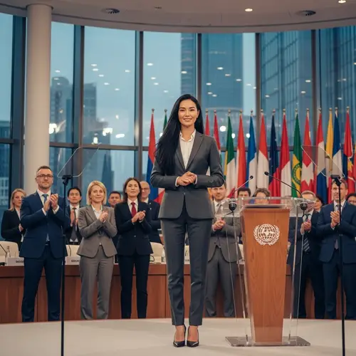 Young Woman at UN Summit Receives Admiration