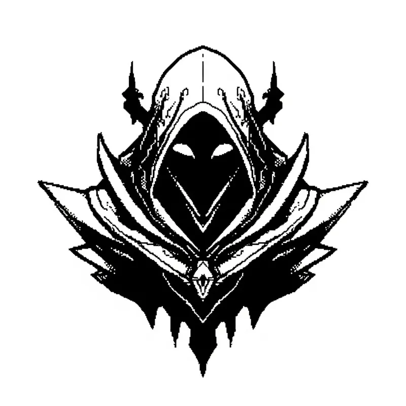 Enigmatic 8-Bit Art: Gaster Undertale Black and White Beautiful Creepy