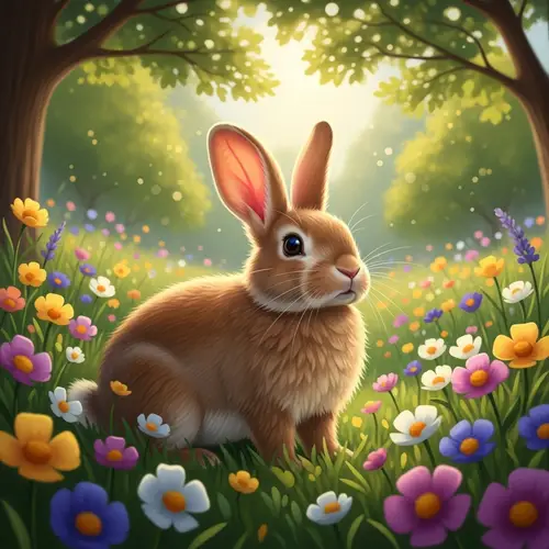Tranquil Rabbit in Lush Meadow | Nature Harmony