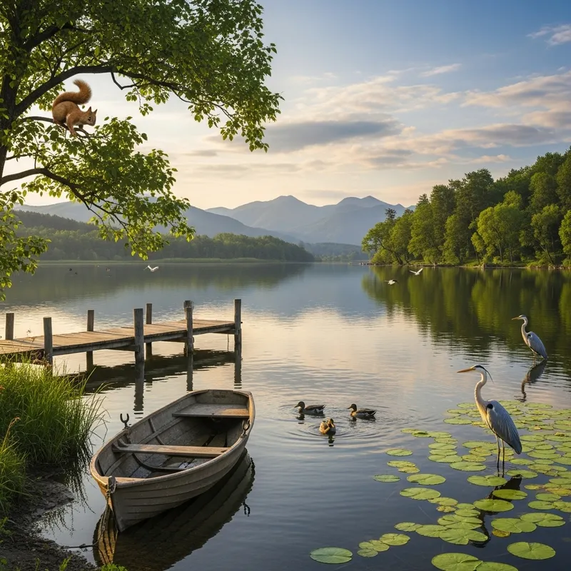 Tranquil Lakeside Landscape and Wildlife | Website Name