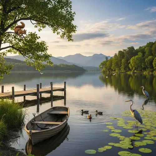 Tranquil Lakeside Landscape with Nature's Serenity | Website Name