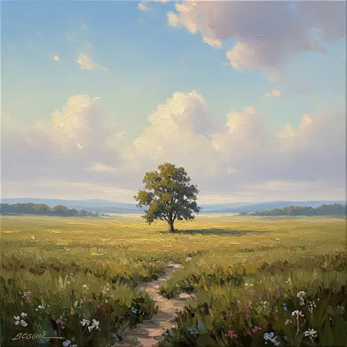 Tranquil Impressionist Landscape Painting | Serene Nature Art