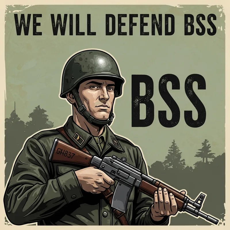 Vintage Military Recruitment Poster - Defend BSS - New Slogan