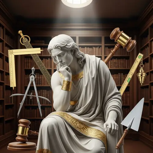 Captivating White Marble Statue with Gold Details