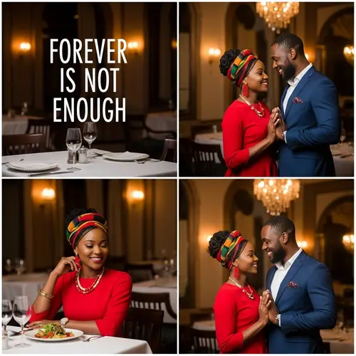 Romantic Valentine's Day Scene in African-inspired Restaurant