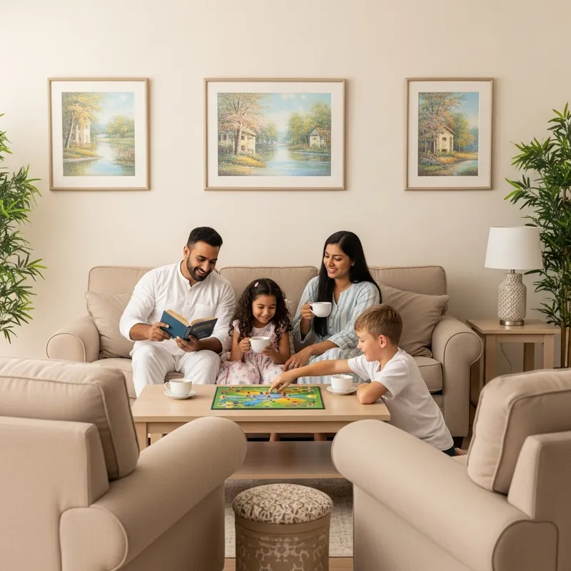 Peaceful Home with Happy Multicultural Family | Cozy Interior Design