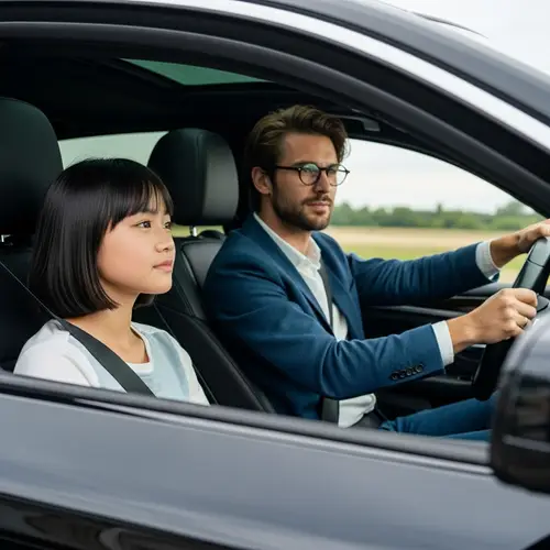 Stylish Asian Girl in BMW Car | European Man Driving