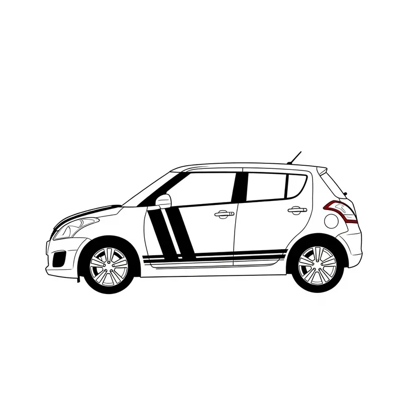 Stylish Suzuki Swift Line Art Design