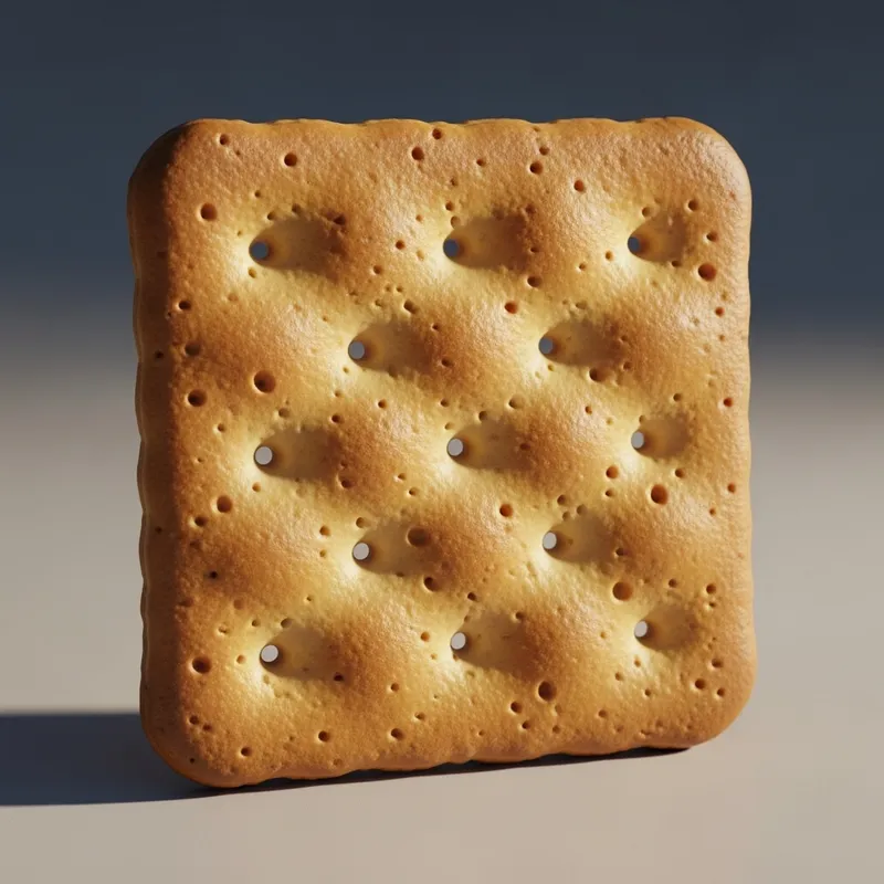 Square Dry Cracker - Realistic Illustration for Baking Enthusiasts