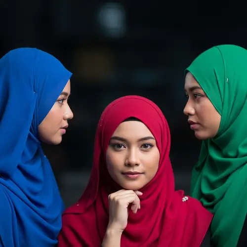 Malaysian Students in Hijab - Vibrant & Serious Academic Scene