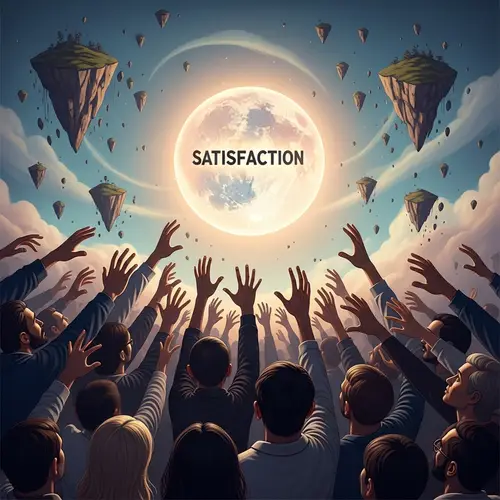 Unattainable Goal: Diverse Individuals Reaching for Satisfaction Orb