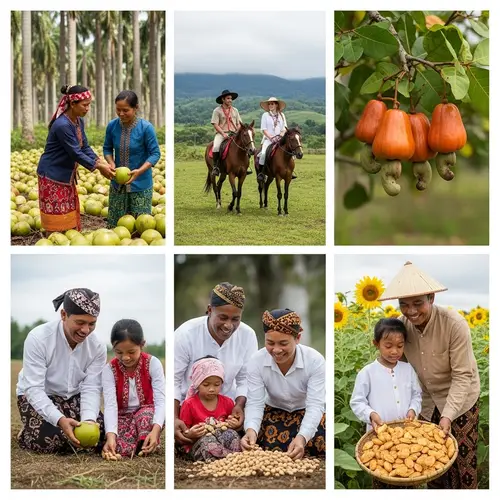 Indonesian Landscape: Dayak, Sumba, Tuban Culture Harvesting Scenes